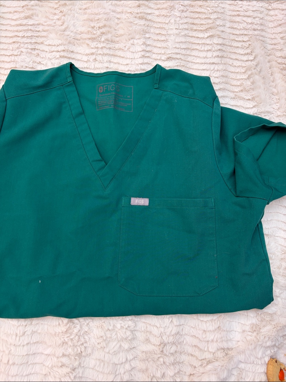 Figs Teal Green V-Neck Medical Scrub Top
